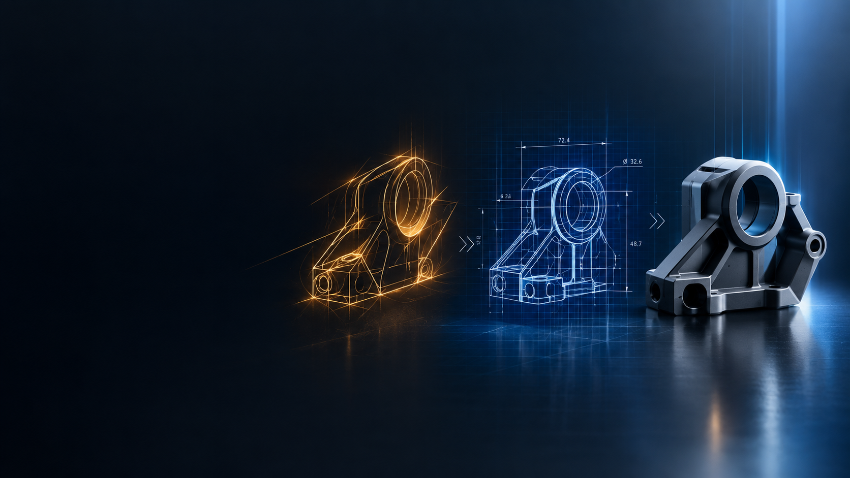 Von der ersten Produktidee über Konstruktion bis zum fertigen technischen Bauteil
